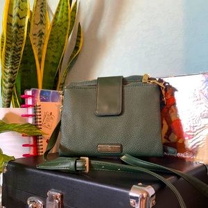 Leather Dark Green Crossbody Purse